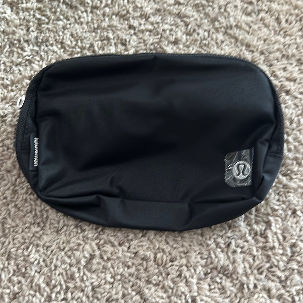 Lululemon Belt Bag Black with White letters